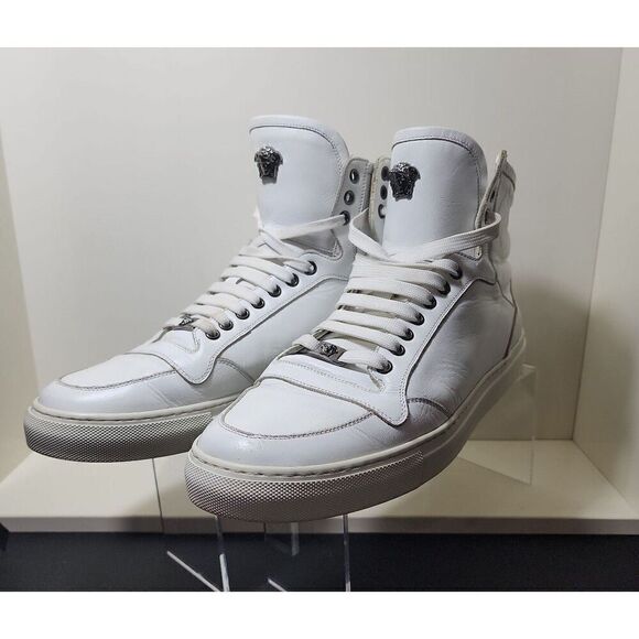 Versace Leather High Top Sneakers Size 45